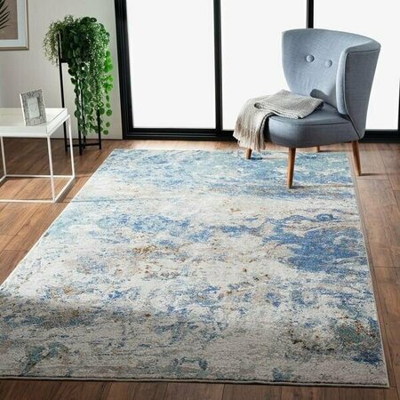 Homeroots 5 x 8 ft. Blue & Gray Abstract Earth Area Rug 395993